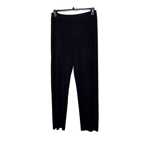 EXCLUSIVELY MISOOK Pants M Medium Black Knit Pull-On Acrylic Stretch - Picture 1 of 7
